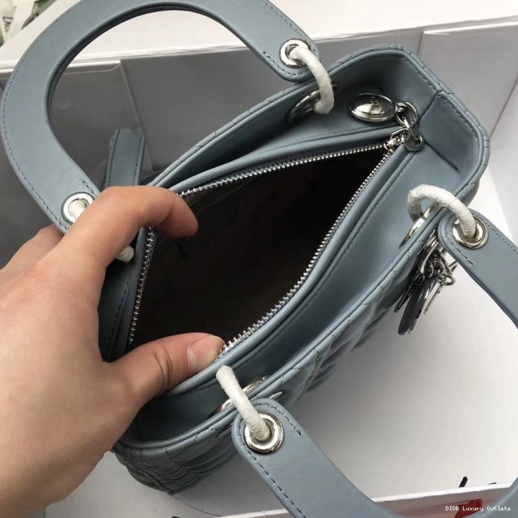 Cheap Blue Silver Cannage Lady Sky Medium Dior Bag Lambskin 0817 Luxury